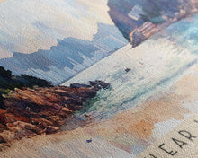 Cargar imagen en el visor de la galería, Clear Water Bay, Hong Kong Watercolor Beach Print, Vacation Gift, Hong Kong Wall Art, Framed Canvas Print, Framed Beach Painting