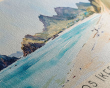 Load image into Gallery viewer, Coffee Bay, South Africa Watercolor Beach Print, Vacation Gift, South Africa Wall Art, Beach Painting, Beach Decor, Beach Painting