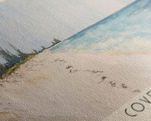 Load image into Gallery viewer, Cove Beach, Bahamas Watercolor Beach Print, Vacation Gift, Bahamas Wall Art, Beach Painting, Beach Decor, Beach Painting