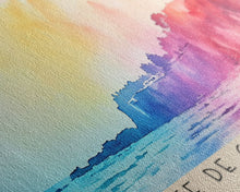 Cargar imagen en el visor de la galería, Côte de Granit Rose, France Watercolor Beach Print, Vacation Gift, France Wall Art, Framed Canvas Print, Framed Beach Painting