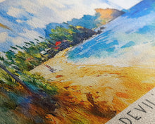 Load image into Gallery viewer, Devil’s Beach, Fiji Watercolor Beach Print, Vacation Gift, Fiji Wall Art, Beach Painting, Beach Decor, Beach Painting