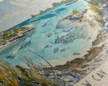Load image into Gallery viewer, Elbow Cay, Abaco Islands, Bahamas Watercolor Beach Print, Vacation Gift, Bahamas Wall Art, Beach Painting, Beach Decor, Beach Painting