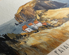 Carregar imagem no visualizador da galeria, Faial Island, Portugal Watercolor Beach Print, Vacation Gift, Portugal Wall Art, Framed Canvas Print, Framed Beach Painting