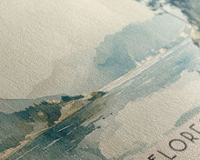 Load image into Gallery viewer, Flores Island, Portugal Watercolor Beach Print, Vacation Gift, Portugal Wall Art, Framed Canvas Print, Framed Beach Painting