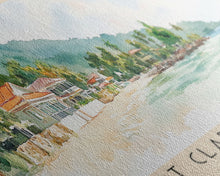 Carregar imagem no visualizador da galeria, Fort Clarence Beach, Jamaica Watercolor Beach Print, Vacation Gift, Jamaica Wall Art, Framed Canvas Print, Framed Beach Painting
