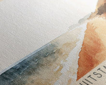 Load image into Gallery viewer, Whitstable beach, United Kingdom Watercolor Beach Print, Vacation Gift, United Kingdom Wall Art, Beach Painting, Beach Decor, Beach Painting