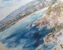 Load image into Gallery viewer, Acapulco, Chile Watercolor Beach Print, Vacation Gift, Chile Wall Art, Beach Painting, Beach Decor, Beach Painting