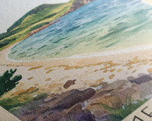Load image into Gallery viewer, Achmelvich Bay, Scotland Watercolor Print, Vacation Gift, Scotland Wall Art, Beach Painting, Beach Decor, Large Wall Art, Wood Frame Art