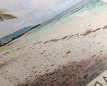 Carregar imagem no visualizador da galeria, Air Manis Beach, Indonesia Watercolor Beach Print, Vacation Gift, Indonesia Wall Art, Framed Canvas Print, Framed Beach Painting