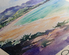 Load image into Gallery viewer, Anaoke Beach, Cook Islands Watercolor Beach Print, Vacation Gift, Cook Islands Wall Art, Beach Painting, Beach Decor, Beach Painting