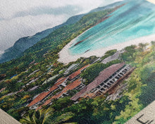 Load image into Gallery viewer, Anse St Jose, Seychelles Watercolor Beach Print, Vacation Gift, Seychelles Wall Art, Beach Painting, Beach Decor, Beach Painting