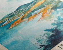 Load image into Gallery viewer, Antigua, Antigua and Barbuda Watercolor Beach Print, Vacation Gift, Antigua and Barbuda Wall Art, Framed Canvas Print, Framed Beach Painting