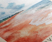 Carregar imagem no visualizador da galeria, Auroville Beach, India Watercolor Beach Print, Vacation Gift, India Wall Art, Framed Canvas Print, Framed Beach Painting