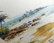 Load image into Gallery viewer, Baía do Sancho, Brazil Watercolor Beach Print, Vacation Gift, Brazil Wall Art, Beach Painting, Beach Decor, Beach Painting