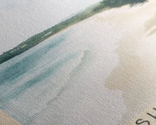 Load image into Gallery viewer, Bathsheba Beach, Barbados Watercolor Print, Vacation Gift, Barbados Wall Art, Beach Painting, Beach Decor, Large Wall Art, Wood Frame Art