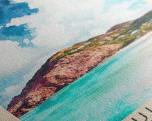 Load image into Gallery viewer, Bequia Island, Saint Vincent and the Grenadines Watercolor Beach Print, Vacation Gift, Saint Vincent and the Grenadines Wall Art, Beach Painting, Beach Decor, Beach Painting