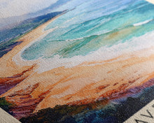 Load image into Gallery viewer, Big Wave Bay Beach, Hong Kong Watercolor Print, Vacation Gift, Hong Kong Wall Art, Beach Painting, Beach Decor, Large Wall Art, Wood Frame Art