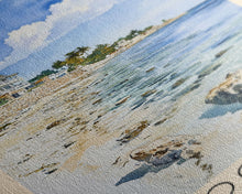 Load image into Gallery viewer, Bloody Bay, Jamaica Watercolor Beach Print, Vacation Gift, Jamaica Wall Art, Framed Canvas Print, Framed Beach Painting