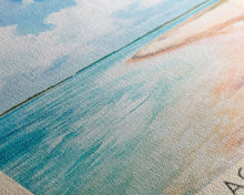 Load image into Gallery viewer, Blue Lagoon Island, Bahamas Watercolor Print, Vacation Gift, Bahamas Wall Art, Beach Painting, Beach Decor, Large Wall Art, Wood Frame Art