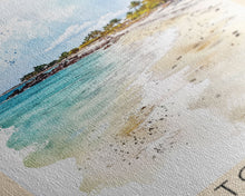 Load image into Gallery viewer, Boston Beach, Jamaica Watercolor Beach Print, Vacation Gift, Jamaica Wall Art, Beach Painting, Beach Decor, Beach Painting