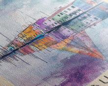 Load image into Gallery viewer, Burano, Italy Watercolor Print, Vacation Gift, Italy Wall Art, Beach Painting, Beach Decor, Large Wall Art, Wood Frame Art