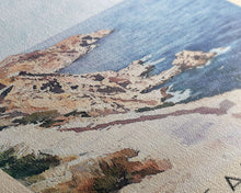 Carregar imagem no visualizador da galeria, Cabrera, Spain Watercolor Beach Print, Vacation Gift, Spain Wall Art, Framed Canvas Print, Framed Beach Painting