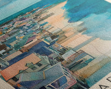 Carregar imagem no visualizador da galeria, Cape May, New Jersey Watercolor Beach Print, Vacation Gift, New Jersey Wall Art, Framed Canvas Print, Framed Beach Painting