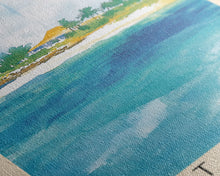 Cargar imagen en el visor de la galería, Cat Island, Bahamas Watercolor Beach Print, Vacation Gift, Bahamas Wall Art, Framed Canvas Print, Framed Beach Painting