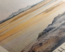 Load image into Gallery viewer, Chatham Island, New Zealand Watercolor Print, Vacation Gift, New Zealand Wall Art, Beach Painting, Beach Decor, Large Wall Art, Wood Frame Art