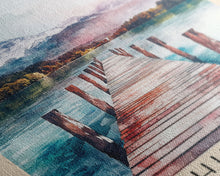 Load image into Gallery viewer, Chiemsee, Germany Watercolor Print, Vacation Gift, Germany Wall Art, Beach Painting, Beach Decor, Large Wall Art, Wood Frame Art