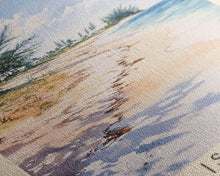 Cargar imagen en el visor de la galería, Chill Island Beach, Bahamas Watercolor Beach Print, Vacation Gift, Bahamas Wall Art, Framed Canvas Print, Framed Beach Painting