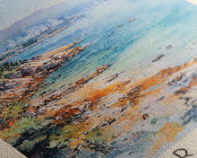 Cargar imagen en el visor de la galería, Clear Water Bay, Hong Kong Watercolor Beach Print, Vacation Gift, Hong Kong Wall Art, Framed Canvas Print, Framed Beach Painting