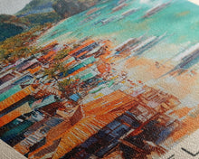 Load image into Gallery viewer, El Nido, Philippines Watercolor Beach Print, Vacation Gift, Philippines Wall Art, Framed Canvas Print, Framed Beach Painting