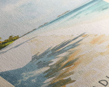 Load image into Gallery viewer, Fulhadhoo Island, Maldives Watercolor Beach Print, Vacation Gift, Maldives Wall Art, Beach Painting, Beach Decor, Beach Painting