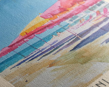 Load image into Gallery viewer, Giardini naxos beach, Italy Watercolor Beach Print, Vacation Gift, Italy Wall Art, Beach Painting, Beach Decor, Beach Painting