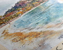 Load image into Gallery viewer, Ilıca Beach, Turkey Watercolor Beach Print, Vacation Gift, Turkey Wall Art, Beach Painting, Beach Decor, Beach Painting