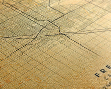 Load image into Gallery viewer, Distressed Fresno California Map, Framed Canvas Print Or Poster, California Map Print, Freso City Wall Art Map Print, Rustic Map Art