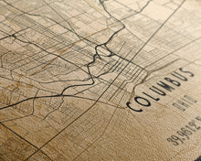 Cargar imagen en el visor de la galería, Columbus vintage map print poster or framed canvas, Ohio map print poster canvas, Columbus city map print poster canvas