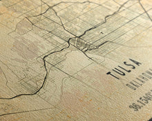 Load image into Gallery viewer, Tulsa Map Art - Oklahoma - Custom Tulsa City Streets Map Print - University of Tulsa - Home Office Decor Tulsa Map Decor Oklahoma Wall Art