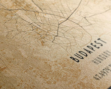 Load image into Gallery viewer, Budapest Hungary map print poster or framed canvas, Budapest map print poster canvas, Budapest map print poster canvas, Vintage Travel Art