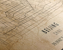Load image into Gallery viewer, Beijing China map print poster or framed canvas, Beijing map print poster canvas, Beijing city map print poster canvas, Vintage Travel Art