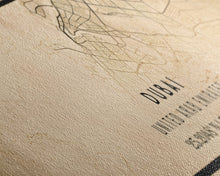 Load image into Gallery viewer, Dubai UAE Panoramic map print poster or framed canvas, Dubai map print poster canvas, Dubai city map print poster canvas, Vintage Travel Art