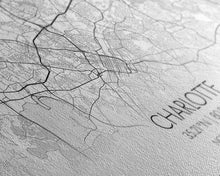 Cargar imagen en el visor de la galería, Charlotte Street Map, North Carolina Map, Map Print, Modern Art, Wall Art, Canvas Art, Wall Art Framed, Appreciation Gift, Couple Wall Art