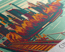 Load image into Gallery viewer, Cincinnati Ohio Panoramic Travel Poster Canvas Print