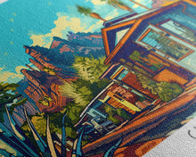 Load image into Gallery viewer, Gilbert Arizona Panoramic Wall Art Framed Canvas Print, Mid Century Modern Art, Pop Art Style, Travel Poster, Home Decor, Retro Style