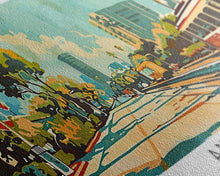 Load image into Gallery viewer, Anaheim California Panoramic Wall Art, Retro Pop Art Framed Canvas Print, Mid Century Modern Travel Poster, Living Room Decor, Wall Hanging