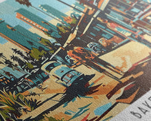 Load image into Gallery viewer, Bakersfield California Panoramic Wall Art, Mid Century Modern Framed Canvas Print, Retro Pop Art Travel Poster, Office Wall Art, Living Room Decor