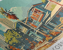 Cargar imagen en el visor de la galería, Corpus Christi Texas Panoramic Painting, Mid Century Modern Framed Canvas Print, Retro Pop Art Travel Poster, Wall Decor, Home Decor, Wall Hanging