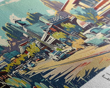 Load image into Gallery viewer, El Paso Texas Panoramic Wall Art, Retro Pop Art Framed Canvas Print, Mid Century Modern Travel Poster, Living Room Decor, Office Wall Art