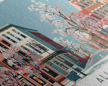 Carregar imagem no visualizador da galeria, Allentown Pennsylvania Panoramic Painting, Mid Century Modern Framed Canvas Print, Retro Pop Art Travel Poster, Office Art, City Print